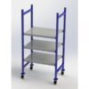 Unex Mobile Wheeled Steel Flat Shelf Unit 78in x 36in x 28in Model MCFFS40283