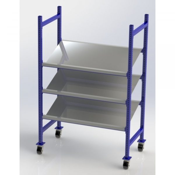 Unex Mobile Wheeled Gravity Flow Rack 78in x 52in x 28in Model MCFTPS52283