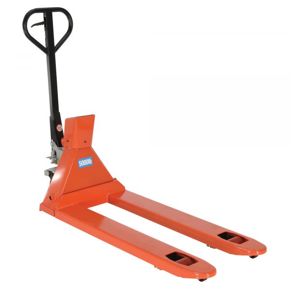 Vestil TRADE LEGAL SCALE PALLET TRUCK 21 X 46 Load Capacity 5000 lb Fork Length 46in Min. Lift Height 2.8in Model PM-2146-TL-SCL-LP