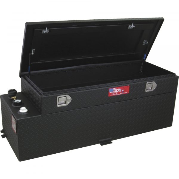 RDS 72548PC Aluminum Transfer Fuel Tank/Toolbox Combo 60 Gal Rectangular Black Diamond Plate - Image 2