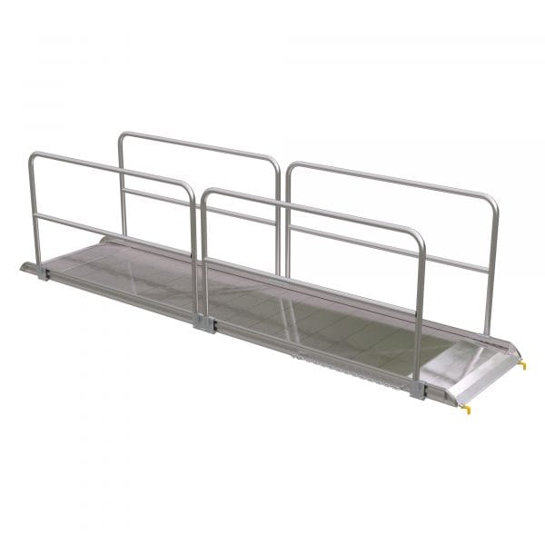 Vestil 144in Walk Ramp w/Handrails Aluminum 1900lb. Capacity Model AWR-38-12B-HR