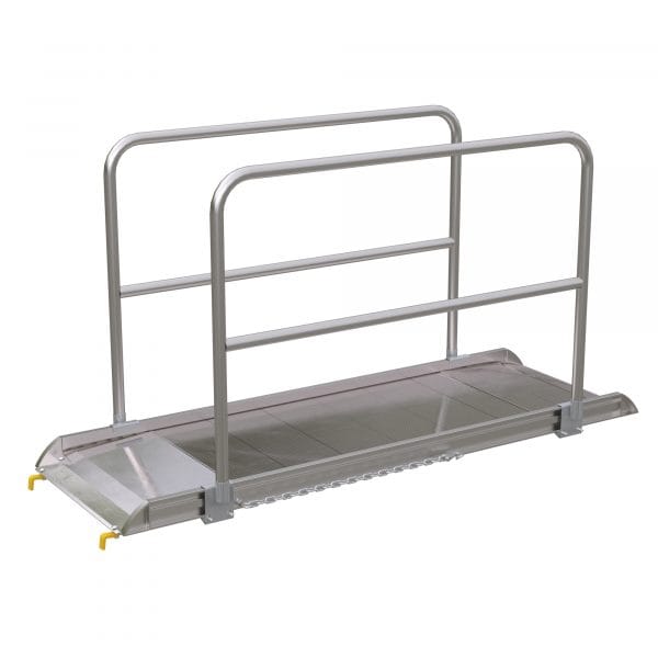 Vestil 84in Walk Ramp w/Handrails Aluminum 2800lb. Capacity Model AWR-28-7B-HR