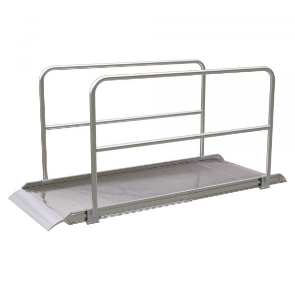 Vestil 96in Walk Ramp w/Handrails Aluminum 2500lb. Capacity Model AWR-38-8A-HR