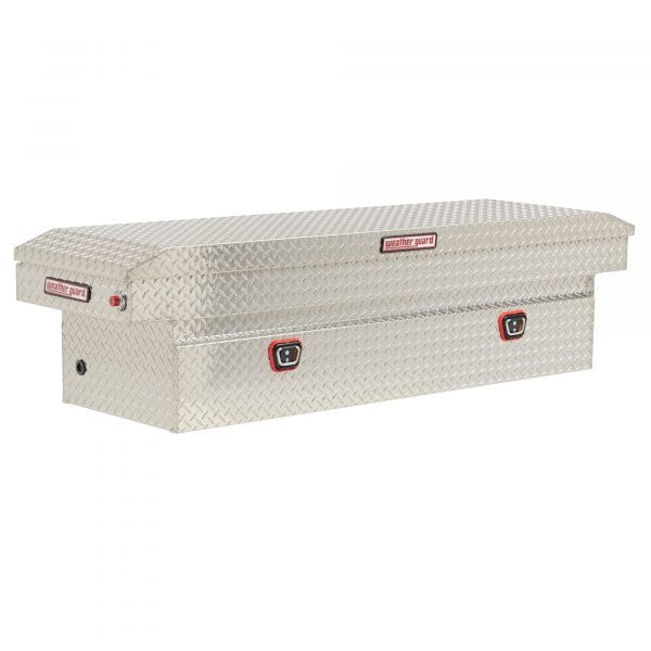 Weather Guard 71.5in Saddle Box Width 20.25in Body Material Aluminum Color Finish Diamond Plate Silver Model 127-0-03