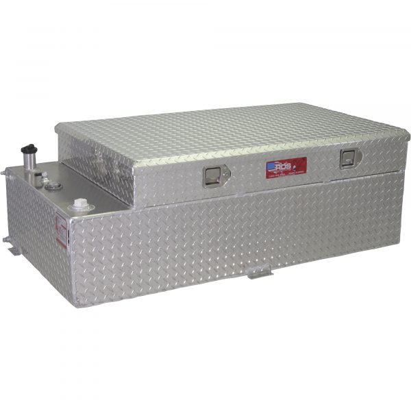RDS Aluminum Transfer Fuel Tank Toolbox Combo 50-Gallon Rectangular Diamond Plate Model 74026