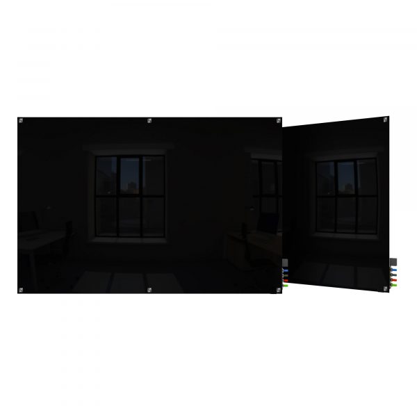 Ghent 4ft.x8ft. Mag. Glass Board Colors Square Corners Black Color Finish Black Pieces 1 Product Type Whiteboard Model HMYSM48BK