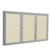 Ghent 48in x96in 3-Door Satin Aluminum Vinyl Bulletin Board Ivory Color Finish White Pieces 1 Product Type Corkboard Model PA34896VX-185