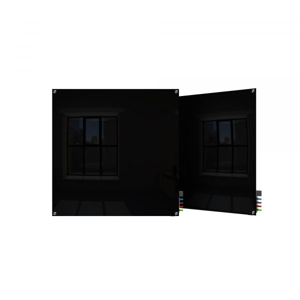 Ghent 4ft.x4ft. Mag. Glass Board Colors Square Corners Black Color Finish Black Pieces 1 Product Type Whiteboard Model HMYSM44BK