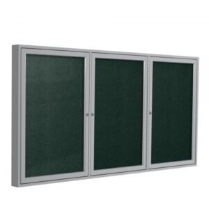 Ghent 48in x72in 3-Door Satin Aluminum Vinyl Bulletin Board Ebony Color Finish Black Pieces 1 Product Type Corkboard Model PA34872VX-183