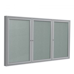 Ghent 48in x72in 3-Door Satin Aluminum Vinyl Bulletin Board Silver Color Finish Silver Pieces 1 Product Type Corkboard Model PA34872VX-193