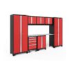 NewAge Products Bold Series Red 8-Pc. Steel Garage Cabinet Set Width 132in Height 76.75in Depth 18in Model 50604