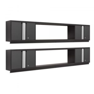 NewAge Products Bold Series Gray Steel Garage Wall Cabinet Set Width 192in Height 19.58in Depth 12in Model 50659