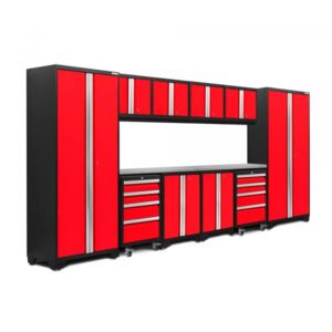 NewAge Products Bold Series Series Red 12-Pc. Steel Cabinet Set Width 156in Height 76.75in Depth 18in Model 50611
