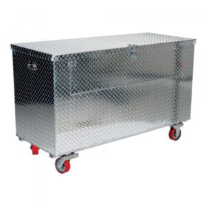 Vestil Tool Box Front Door Casters 45in x 45in x 39 I Color Silver Capacity 2500 ft³ Material Aluminum Model APTS-2436-C-FD