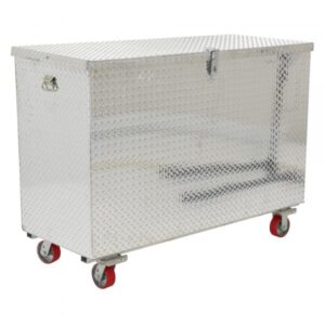 Vestil Portable Tool Box w/Casters 45in x 45in x 39 Color Silver Capacity 2500 ft³ Material Aluminum Model APTS-3660-C