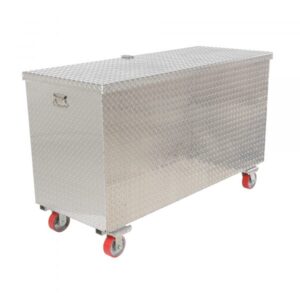 Vestil Tool Box Front Door Casters 45in x 45in x 39 I Color Silver Capacity 2500 ft³ Material Aluminum Model APTS-3060-C-FD
