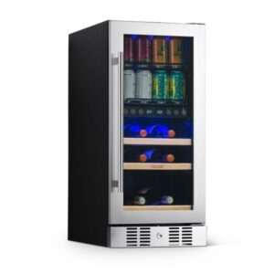 Newair Stainless Steel Wine and Beverage Fridge Height 33in Width 23.5in Built-In Model NWB057SS00
