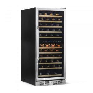 Newair Dual Zone Compressor Wine Fridge Height 33.25in Width 18.9in Color Family Stainless Steel Model AWR-1160DB
