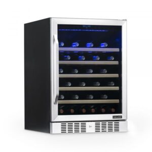 Newair Stainless Steel Dual Zone Wine Fridge Height 33in Width 23.5in Built-In Model AWR-520SB