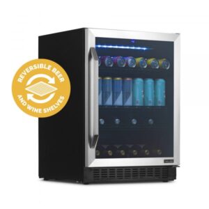 Newair Built-in or Freestanding FlipShelf Fridge Bottle Capacity 54 Can Capacity 162 Height 34in Model NWB180SS00
