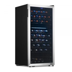 Newair Ultra-Quiet Dual Zone Wine Fridge Height 33.75in Width 14.8in Built-In Model NWC076SS00