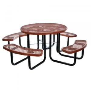 Vestil Round Picnic Table Table Shape Round Primary Color Brown Height 29in Model PT-MX-RT-46-BN