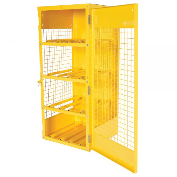 Vestil CYL-H-8 8-Cylinder Horizontal Cabinet (Yellow, 68.25in High) - Image 2