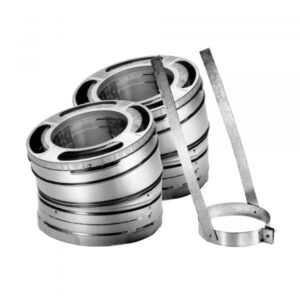 DuraVent 8in. Diameter 15° Kit 2 SS Elbows Strap Product Type Ventingin cluded (qty.) 1 Material Stainless Steel Model 8DP-E15KSS