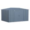Arrow Classic Steel Shed 10×8 Blue Grey CLG108BG Length 8ft Width 10ft Outer Material Galvanized Steel Model CLG108BG