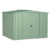 Arrow Classic Steel Shed 8×8 Sage Green CLG88SG Length 8ft Width 8ft Outer Material Galvanized Steel Model CLG88SG