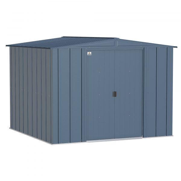 Arrow Classic Steel Shed 8×8 Blue Grey CLG88BG Length 8ft Width 8ft Outer Material Galvanized Steel Model CLG88BG