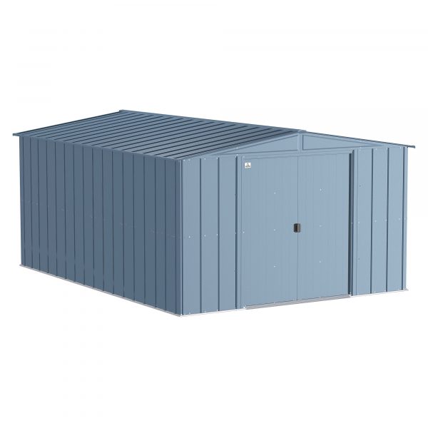 Arrow Classic Steel Shed 10×14 Blue Grey CLG1014BG Length 14ft Width 10ft Outer Material Galvanized Steel Model CLG1014BG