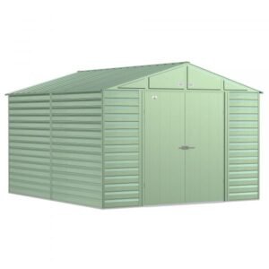 Arrow Select Steel Shed 10×12 Sage Green SCG1012SG Length 12ft Width 10ft Outer Material Galvanized Steel Model SCG1012SG
