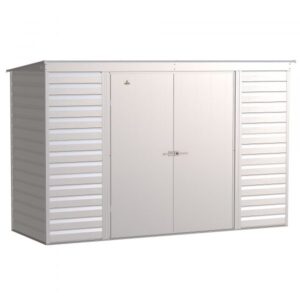 Arrow Select Steel Shed 10×4 Flute Grey SCP104FG Length 4ft Width 10ft Outer Material Galvanized Steel Model SCP104FG