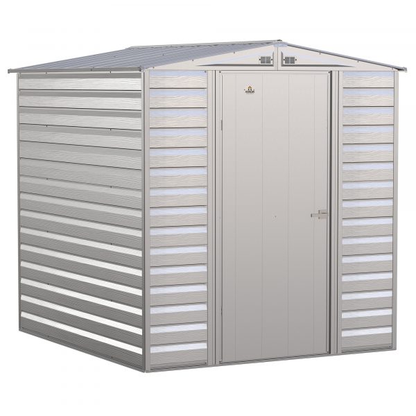 Arrow Select Steel Shed 6×7 Flute Grey SCG67FG Length 7ft Width 6ft Outer Material Galvanized Steel Model SCG67FG