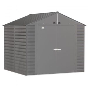 Arrow Select Steel Shed 8×8 Charcoal SCG88CC Length 8ft Width 8ft Outer Material Galvanized Steel Model SCG88CC