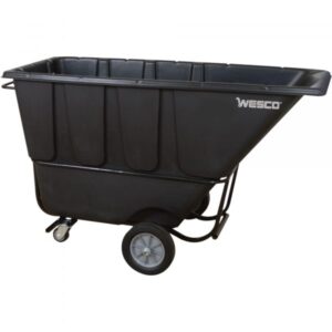 Wesco Poly Forklift Tilt Cart 1 Cu. Yd. Capacity Black Model 272585