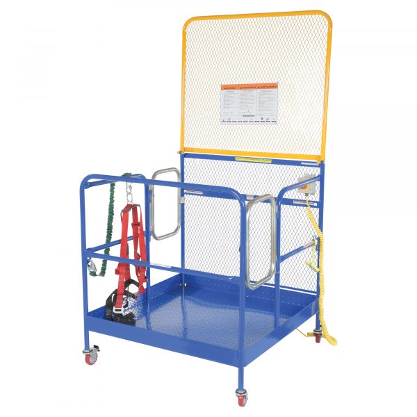 Vestil WP-4848-CA-84B-DD-FF 1000 lb Forklift Work Platform w/ Double Door, Backguard, Casters & Full Frame - Image 2