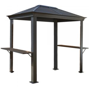ShelterLogic Sojag Mykonos Grill Gazebo 5 x 8 500-9162882 Color Gray Shape Other Frame Material Aluminum Model 500-9162882