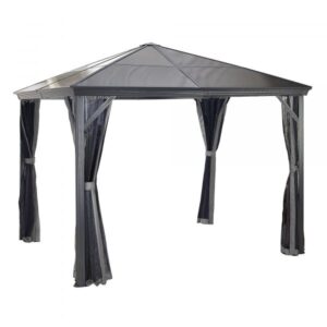 ShelterLogic Sojag Verona Gazebo 10×10 310-9160727 Color Black Shape Other Frame Material Aluminum Model 310-9160727