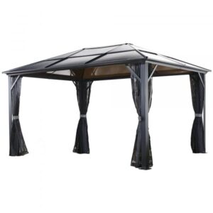 ShelterLogic Sojag Meridien Gazebo 10×14 500-8162943 Color Gray Shape Other Frame Material Aluminum Model 500-8162943