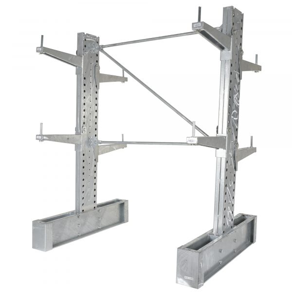 Vestil HDU-C-8-24-G-SET 8ft H Galvanized Heavy-Duty Cantilever Starter Kit (24in Arms) - Image 2