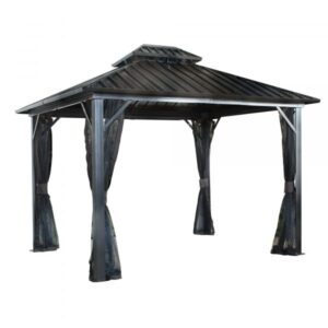 ShelterLogic GENOVA Sojag Genova II 12ft. x 12ft. Gazebo Color Brown Shape Square Frame Material Aluminum Model 500-9165067