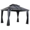 ShelterLogic MYKONOS Sojag Mykonos II 12ft. x 14ft. Gazebo Color Gray Shape Rectangle Frame Material Aluminum Model 500-9165357