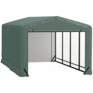 ShelterLogic ShelterTube ShelterTube Wind Snow Rated Garage 10x18x8 Green Length 18ft Width 10ft Outer Material Galvanized Steel Model SQAACC0104C01001808