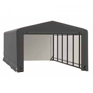 ShelterLogic ShelterTube ShelterTube Wind Snow Rated Garage 12x23x10 Gray Length 23ft Width 12ft Outer Material Galvanized Steel Model SQAACC0103C01202310