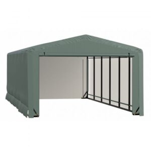 ShelterLogic ShelterTube ShelterTube Wind Snow Rated Garage 12x23x8 Green Length 23ft Width 12ft Outer Material Galvanized Steel Model SQAACC0104C01202308
