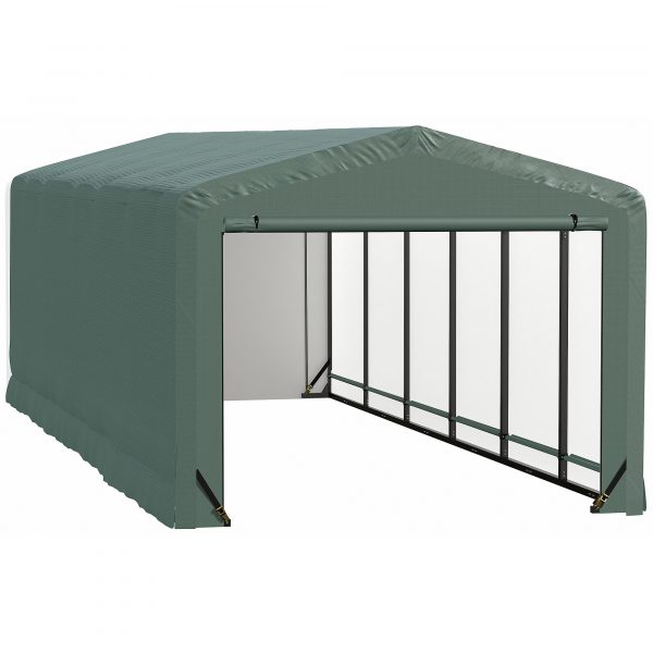 ShelterLogic ShelterTube ShelterTube Wind SnowRated Garage 10x27x8 Green Length 27ft Width 10ft Outer Material Galvanized Steel Model SQAACC0104C01002708