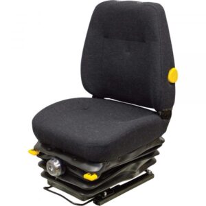 K & M Uni Pro 411 Highback Mechanical Suspension Tractor Seat Black Fabric Model 8362