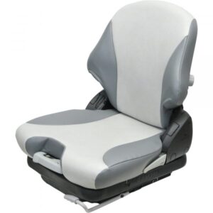 K & M Low-Profile Mechanical Suspension Tractor Seat 2-Tone Gray Model 8462